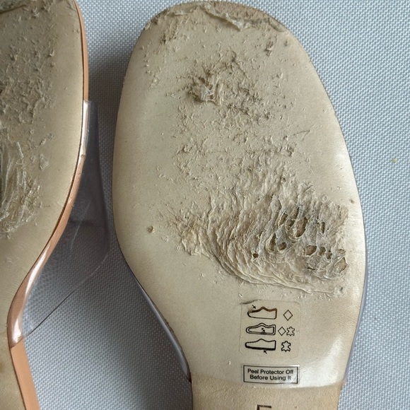 Larroude Vivi Lucite Mule In Tan Leather and Vinyl - Picture 9 of 11